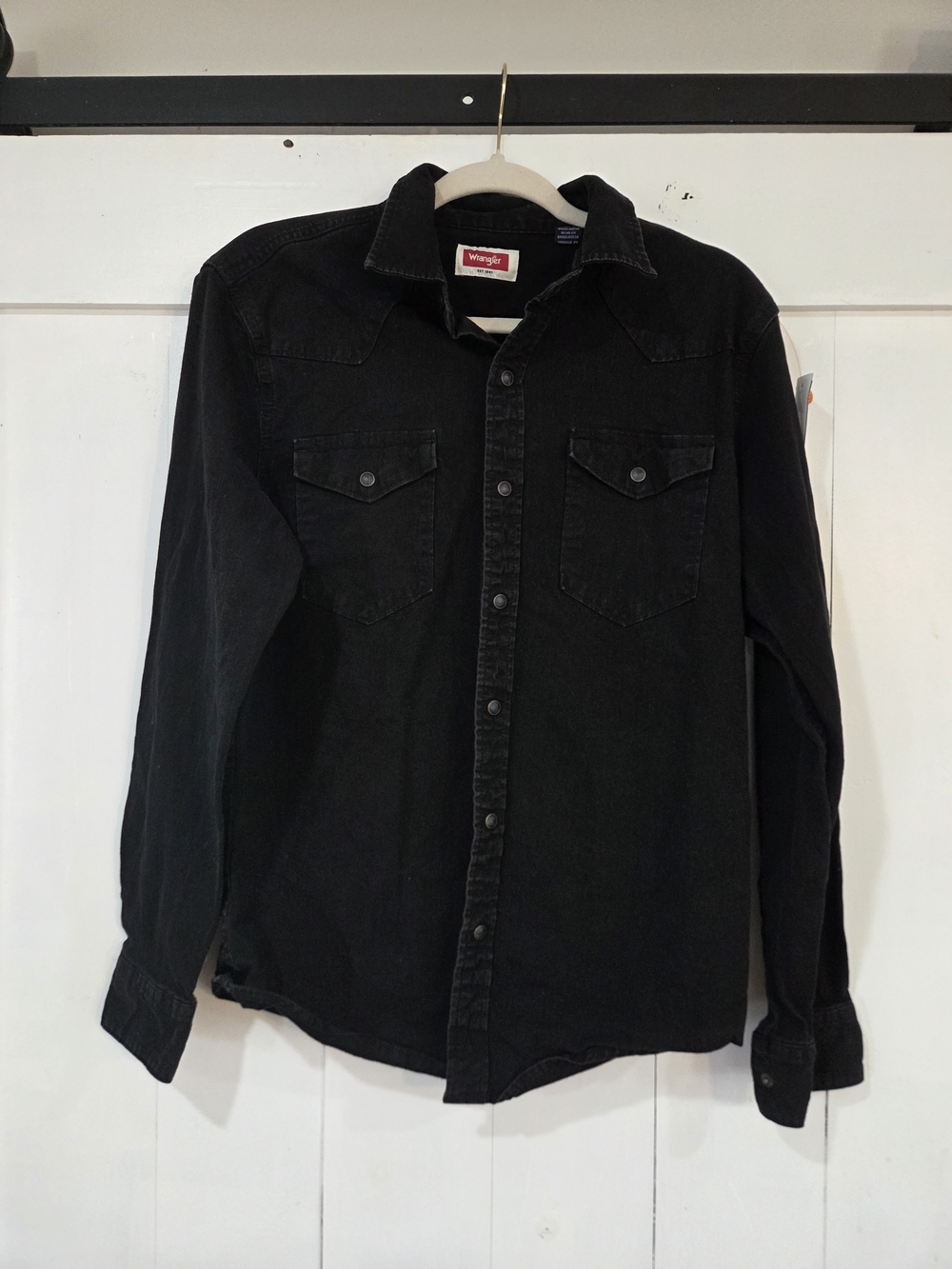 Wrangler Black Long-Sleeve Western Button-Down Shirt